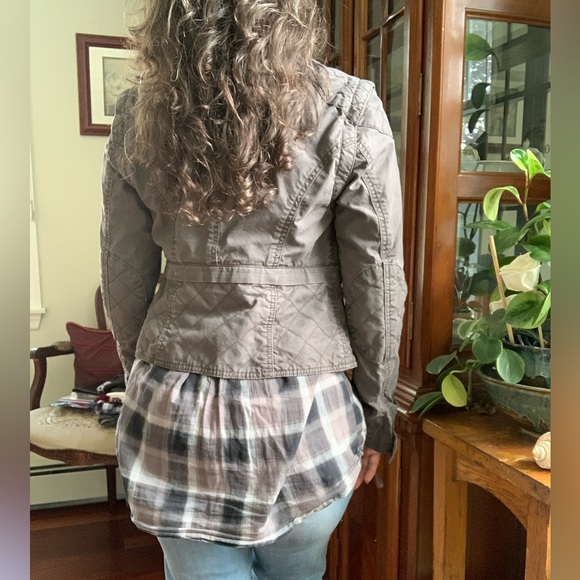 Quilted Moto Biker London Jean Light Jacket - Picture 2 of 8